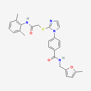 4-(2-((2-((2,6-dimethylphenyl)amino)-2-oxoethyl)thio)-1H-imidazol-1-yl)-N-((5-methylfuran-2-yl)methyl)benzamide