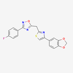 5-((4-(Benzo[d][1,3]dioxol-5-yl)thiazol-2-yl)methyl)-3-(4-fluorophenyl)-1,2,4-oxadiazole