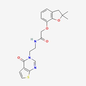 2-((2,2-dimethyl-2,3-dihydrobenzofuran-7-yl)oxy)-N-(2-(4-oxothieno[2,3-d]pyrimidin-3(4H)-yl)ethyl)acetamide