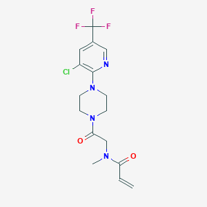 N-[2-[4-[3-Chloro-5-(trifluoromethyl)pyridin-2-yl]piperazin-1-yl]-2-oxoethyl]-N-methylprop-2-enamide