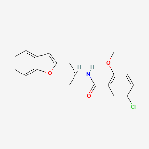 molecular formula C19H18ClNO3 B3015268 N-[1-(1-benzofuran-2-yl)propan-2-yl]-5-chloro-2-methoxybenzamide CAS No. 2034558-97-7