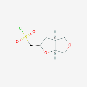 molecular formula C7H11ClO4S B3015274 rac-[(2R,3aR,6aR)-hexahydrofuro[2,3-c]furan-2-yl]methanesulfonylchloride CAS No. 2187426-30-6