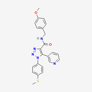 molecular formula C23H21N5O2S B3015352 N-(4-methoxybenzyl)-1-(4-(methylthio)phenyl)-5-(pyridin-3-yl)-1H-1,2,3-triazole-4-carboxamide CAS No. 1251613-81-6