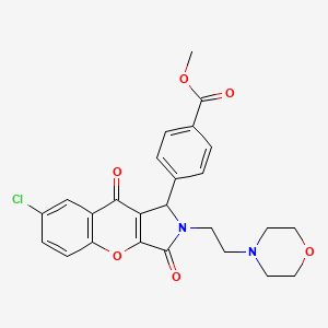 molecular formula C25H23ClN2O6 B3015354 methyl 4-[7-chloro-2-(2-morpholin-4-ylethyl)-3,9-dioxo-1H-chromeno[2,3-c]pyrrol-1-yl]benzoate CAS No. 634574-96-2