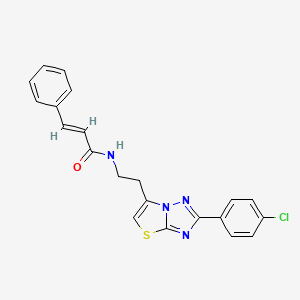 molecular formula C21H17ClN4OS B3015372 N-(2-(2-(4-chlorophenyl)thiazolo[3,2-b][1,2,4]triazol-6-yl)ethyl)cinnamamide CAS No. 894035-30-4