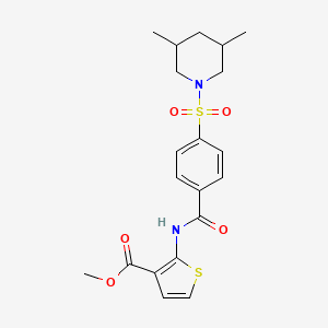 molecular formula C20H24N2O5S2 B3015394 Methyl 2-(4-((3,5-dimethylpiperidin-1-yl)sulfonyl)benzamido)thiophene-3-carboxylate CAS No. 896680-26-5