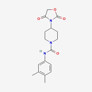 molecular formula C17H21N3O4 B3015400 N-(3,4-dimethylphenyl)-4-(2,4-dioxo-1,3-oxazolidin-3-yl)piperidine-1-carboxamide CAS No. 2310143-68-9