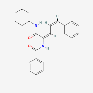 molecular formula C25H28N2O2 B3015415 N-((2E,4Z)-1-(cyclohexylamino)-1-oxo-5-phenylpenta-2,4-dien-2-yl)-4-methylbenzamide CAS No. 297145-74-5
