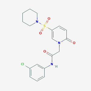 molecular formula C18H20ClN3O4S B3015422 N-(3-chlorophenyl)-2-[2-oxo-5-(piperidine-1-sulfonyl)-1,2-dihydropyridin-1-yl]acetamide CAS No. 1251593-55-1