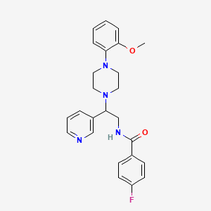 4-fluoro-N-(2-(4-(2-methoxyphenyl)piperazin-1-yl)-2-(pyridin-3-yl)ethyl)benzamide