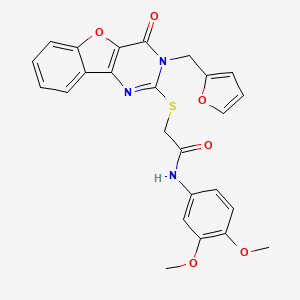 N-(3,4-dimethoxyphenyl)-2-{[3-(2-furylmethyl)-4-oxo-3,4-dihydro[1]benzofuro[3,2-d]pyrimidin-2-yl]thio}acetamide