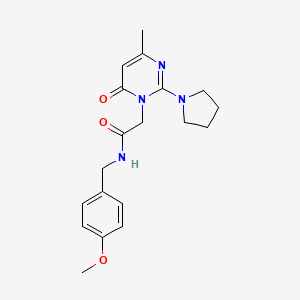 molecular formula C19H24N4O3 B3015450 N-[(4-methoxyphenyl)methyl]-2-[4-methyl-6-oxo-2-(pyrrolidin-1-yl)-1,6-dihydropyrimidin-1-yl]acetamide CAS No. 1251692-31-5