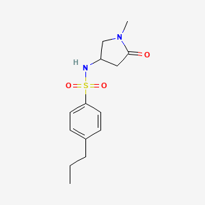 molecular formula C14H20N2O3S B3015505 N-(1-methyl-5-oxopyrrolidin-3-yl)-4-propylbenzenesulfonamide CAS No. 1396888-29-1