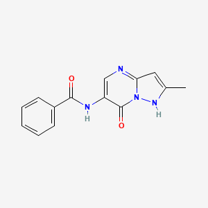 molecular formula C14H12N4O2 B3015559 N-(7-hydroxy-2-methylpyrazolo[1,5-a]pyrimidin-6-yl)benzenecarboxamide CAS No. 477858-79-0