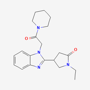 1-ethyl-4-{1-[2-oxo-2-(piperidin-1-yl)ethyl]-1H-benzimidazol-2-yl}pyrrolidin-2-one