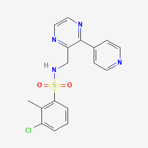 3-chloro-2-methyl-N-{[3-(pyridin-4-yl)pyrazin-2-yl]methyl}benzene-1-sulfonamide