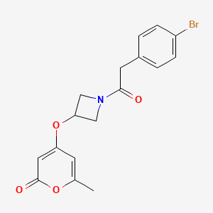 molecular formula C17H16BrNO4 B3015622 4-((1-(2-(4-bromophenyl)acetyl)azetidin-3-yl)oxy)-6-methyl-2H-pyran-2-one CAS No. 1798540-93-8