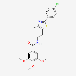 molecular formula C22H23ClN2O4S B3015635 N-(2-(2-(4-chlorophenyl)-4-methylthiazol-5-yl)ethyl)-3,4,5-trimethoxybenzamide CAS No. 894004-55-8