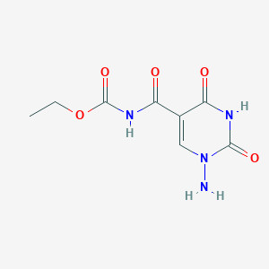 molecular formula C8H10N4O5 B3015646 ethyl N-[(1-amino-2,4-dioxo-1,2,3,4-tetrahydro-5-pyrimidinyl)carbonyl]carbamate CAS No. 400077-88-5