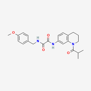 molecular formula C23H27N3O4 B3015661 N'-[(4-methoxyphenyl)methyl]-N-[1-(2-methylpropanoyl)-1,2,3,4-tetrahydroquinolin-7-yl]ethanediamide CAS No. 941893-87-4