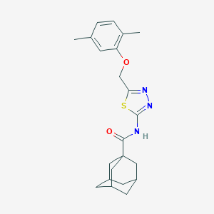 molecular formula C22H27N3O2S B301571 N-[5-[(2,5-dimethylphenoxy)methyl]-1,3,4-thiadiazol-2-yl]adamantane-1-carboxamide 