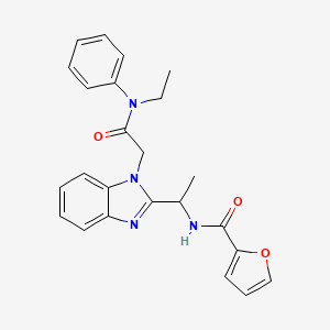 molecular formula C24H24N4O3 B3015712 N-ethyl-2-{2-[(2-furylcarbonylamino)ethyl]benzimidazolyl}-N-phenylacetamide CAS No. 919973-54-9