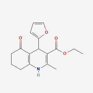 molecular formula C17H19NO4 B3015723 Ethyl 4-(2-furyl)-2-methyl-5-oxo-1,4,5,6,7,8-hexahydro-3-quinolinecarboxylate CAS No. 338415-01-3