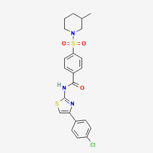 molecular formula C22H22ClN3O3S2 B3015731 N-(4-(4-chlorophenyl)thiazol-2-yl)-4-((3-methylpiperidin-1-yl)sulfonyl)benzamide CAS No. 683261-90-7