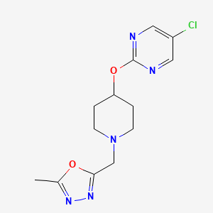2-[[4-(5-Chloropyrimidin-2-yl)oxypiperidin-1-yl]methyl]-5-methyl-1,3,4-oxadiazole