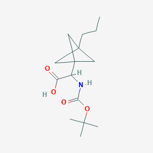 2-[(2-Methylpropan-2-yl)oxycarbonylamino]-2-(3-propyl-1-bicyclo[1.1.1]pentanyl)acetic acid