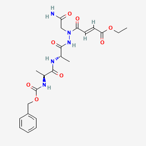 molecular formula C22H29N5O8 B3015775 ethyl (E)-4-[(2-amino-2-oxoethyl)-[[(2S)-2-[[(2S)-2-(phenylmethoxycarbonylamino)propanoyl]amino]propanoyl]amino]amino]-4-oxobut-2-enoate CAS No. 685543-66-2