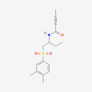 molecular formula C16H21NO3S B3015776 N-[1-(3,4-dimethylbenzenesulfonyl)butan-2-yl]but-2-ynamide CAS No. 2094705-08-3