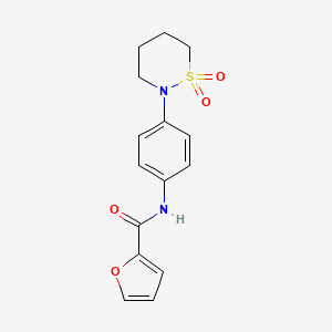molecular formula C15H16N2O4S B3015777 N-(4-(1,1-dioxido-1,2-thiazinan-2-yl)phenyl)furan-2-carboxamide CAS No. 899979-82-9