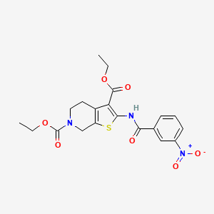 molecular formula C20H21N3O7S B3015785 diethyl 2-(3-nitrobenzamido)-4,5-dihydrothieno[2,3-c]pyridine-3,6(7H)-dicarboxylate CAS No. 921092-77-5