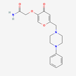 2-[4-Oxo-6-[(4-phenylpiperazin-1-yl)methyl]pyran-3-yl]oxyacetamide