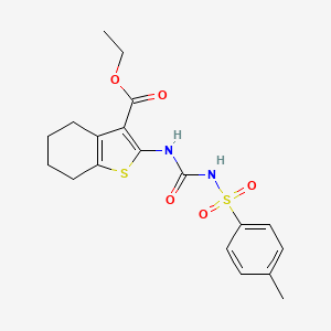 molecular formula C19H22N2O5S2 B3015801 ethyl 2-{[(4-methylbenzenesulfonyl)carbamoyl]amino}-4,5,6,7-tetrahydro-1-benzothiophene-3-carboxylate CAS No. 799820-56-7