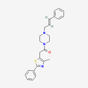 (E)-1-(4-cinnamylpiperazin-1-yl)-2-(4-methyl-2-phenylthiazol-5-yl)ethanone