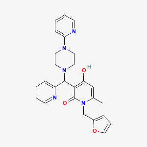1-(furan-2-ylmethyl)-4-hydroxy-6-methyl-3-(pyridin-2-yl(4-(pyridin-2-yl)piperazin-1-yl)methyl)pyridin-2(1H)-one