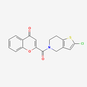 2-(2-chloro-4,5,6,7-tetrahydrothieno[3,2-c]pyridine-5-carbonyl)-4H-chromen-4-one