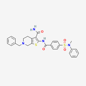 6-benzyl-2-[[4-[methyl(phenyl)sulfamoyl]benzoyl]amino]-5,7-dihydro-4H-thieno[2,3-c]pyridine-3-carboxamide