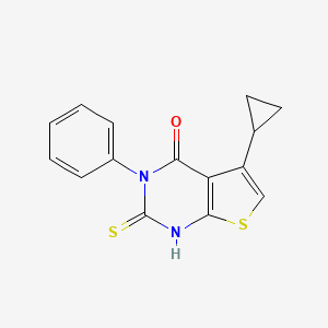 5-cyclopropyl-3-phenyl-2-sulfanyl-3H,4H-thieno[2,3-d]pyrimidin-4-one