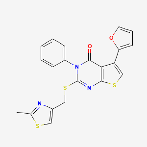 5-(furan-2-yl)-2-(((2-methylthiazol-4-yl)methyl)thio)-3-phenylthieno[2,3-d]pyrimidin-4(3H)-one
