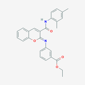 ethyl 3-({(2Z)-3-[(2,4-dimethylphenyl)carbamoyl]-2H-chromen-2-ylidene}amino)benzoate