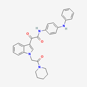 N-(4-anilinophenyl)-2-oxo-2-[1-(2-oxo-2-piperidin-1-ylethyl)indol-3-yl]acetamide