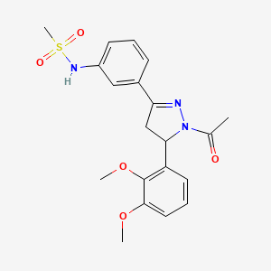 molecular formula C20H23N3O5S B3015877 N-(3-(1-acetyl-5-(2,3-dimethoxyphenyl)-4,5-dihydro-1H-pyrazol-3-yl)phenyl)methanesulfonamide CAS No. 797775-01-0