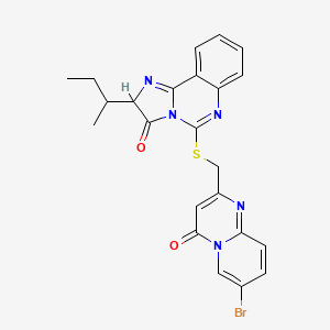 molecular formula C23H20BrN5O2S B3015880 5-[(7-溴-4-氧代吡啶并[1,2-a]嘧啶-2-基)甲硫基]-2-丁-2-基-2H-咪唑并[1,2-c]喹唑啉-3-酮 CAS No. 958613-51-9