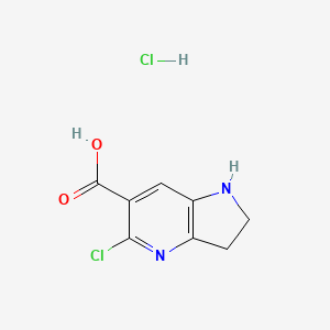 B3015883 5-Chloro-2,3-dihydro-1H-pyrrolo[3,2-b]pyridine-6-carboxylic acid;hydrochloride CAS No. 2230799-92-3