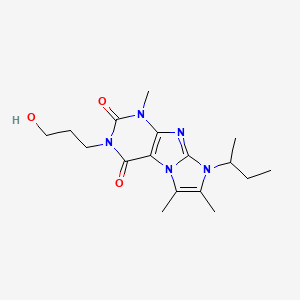 molecular formula C17H25N5O3 B3015894 8-(sec-butyl)-3-(3-hydroxypropyl)-1,6,7-trimethyl-1H-imidazo[2,1-f]purine-2,4(3H,8H)-dione CAS No. 915928-81-3