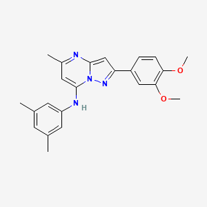molecular formula C23H24N4O2 B3015895 2-(3,4-dimethoxyphenyl)-N-(3,5-dimethylphenyl)-5-methylpyrazolo[1,5-a]pyrimidin-7-amine CAS No. 933250-74-9