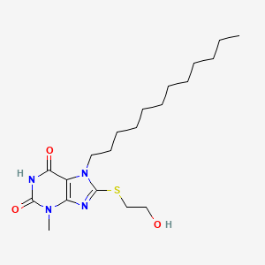 7-Dodecyl-8-(2-hydroxyethylsulfanyl)-3-methylpurine-2,6-dione